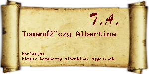 Tomanóczy Albertina névjegykártya